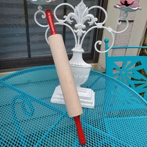Rolling Pin With Red Handles